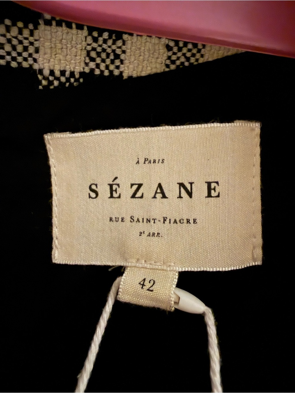 Sezane Black and Cream Gingham Dress with Tag - Picture 4 of 4